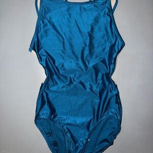 Suffolk Melrose Jewel Neck Teal Leotard